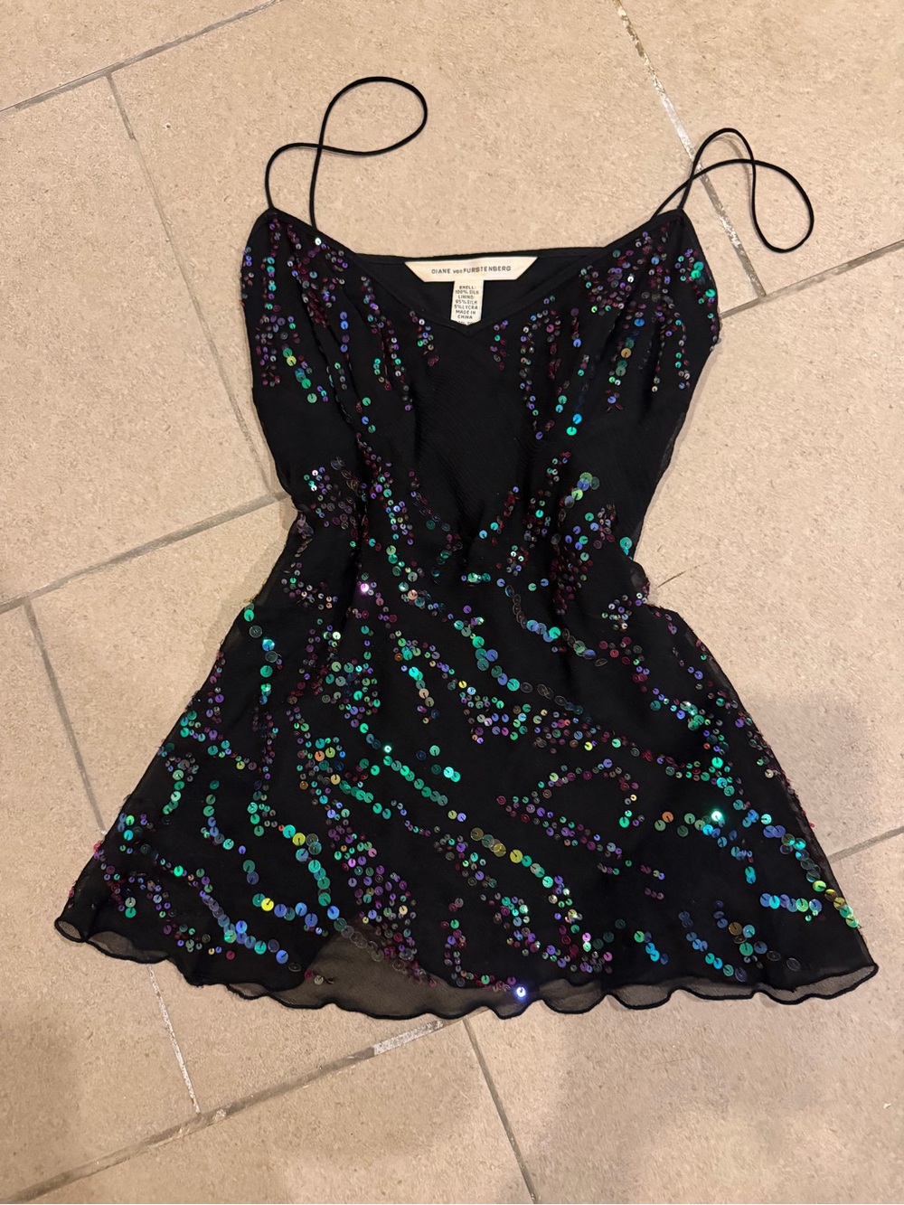 Black Sequin top by Diane von Furstenberg
